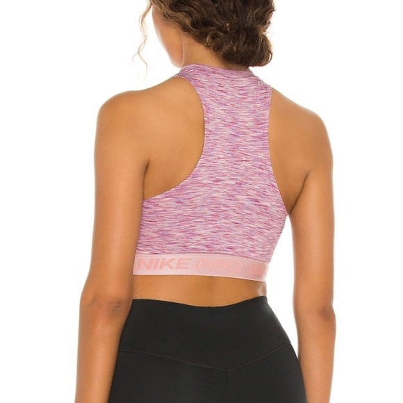 NIKE Pro Spacedye Tank Top Sports Bra in Pink Glaze - Picture 4 of 11